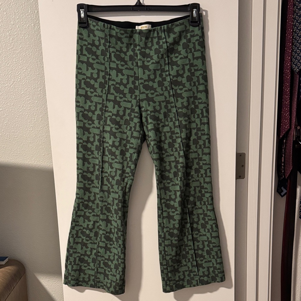 Anthropologie Maeve Black and Green Trousers